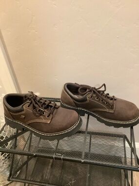 Brown Skechers Parties Matte Oxford Chunky Shoes Y2K Size 8 Women’s